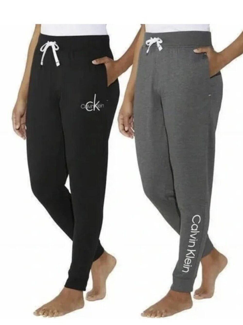 Calvin Klein Women's 2 Pack French Terry Sleep Joggers New Both Gray M